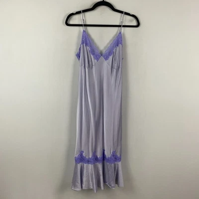 Vestido Victoria’s Secret Seda Midi Sin Mangas Grande Pastel Púrpura Encaje Vintage Art Deco Foto 1 de 4