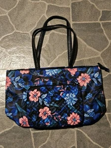 Bolso de Mano Lug Arpeggio Negro Estampado de Flores Tropicales Usado en Excelente Condición  - Imagen 1 de 6