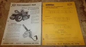 2- Lot 1972 Generac Rasentraktoren montiert AC Lichtmaschine Prospekte gebraucht - Bild 1 von 2