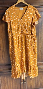 Old Navy Floral Dress 2X Plus Cottagecore Boho Prairie Faux Tie Waist - Picture 1 of 9
