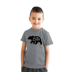 Youth Little Bear Cute Gift for Children Brother Funny Novelty Family T shirt - Picture 1 of 7