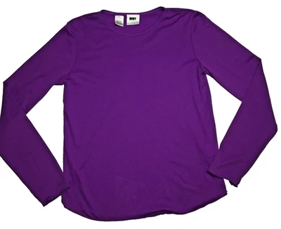 DKNY Classic Womens Top Sz S Purple Round Neck Long Sleeve NWOT - Image 1 of 4