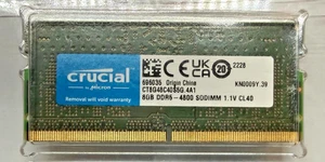 Crucial 8GB DDR5-4800 SO-DIMM Laptop Memory Modules (1x8GB) RAM - Fully Tested - Picture 1 of 4