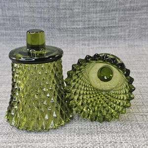 2 bougeoirs votifs vert avacado taille diamant intérieur maison - Photo 1/6