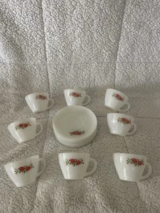 BEAUTIFUL CHINA 8 SET OF TEA CUPS & SAUCERS MADE IN THE USA!!! - Picture 1 of 6