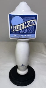 Blue Moon Belgian White Ceramic Beer Tap Handle Knob 3 Sided 9 1/2” TAP ONLY!!! - Picture 1 of 3