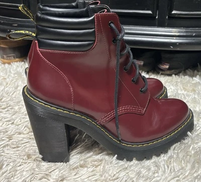 Nuevas botas de tacón alto Dr. Martens PERSEPNONE rojo cereza 4" para mujer talla 9 Foto 1 de 4