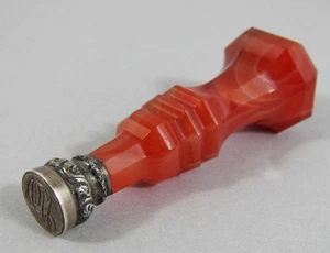 Antique Silver & Banded Agate Desk Seal – Georgian - 18th Century - Top Quality - Picture 1 of 13