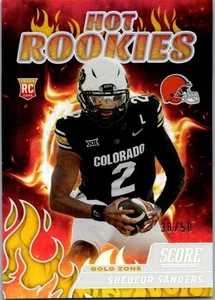 2025 SCORE HOT ROOKIES GOLD ZONE PARALLEL #5 SHEDEUR SANDERS RC 38/50 - Bild 1 von 1