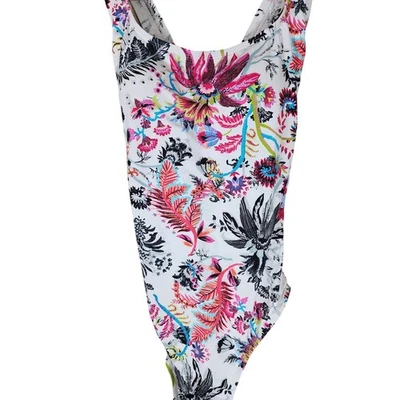 TOMMY BAHAMA Laced Back One-Piece Scoop Neck Back Tie Lined Swimsuit SZ 6 - Image 1 of 4