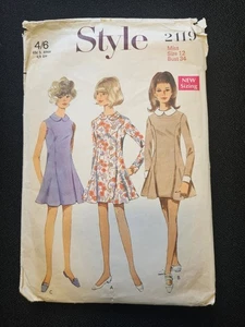 UNCUT Vintage 1960s Sewing Pattern Panelled Dress with Collar  -Size 12, Bust 34 - Picture 1 of 2