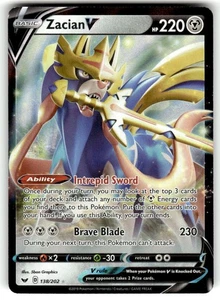 SWSH01: Sword & Shield Base Set #138/202 Zacian V - Picture 1 of 2