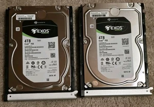 TWO Seagate Exos 7E8 Enterprise 4TB 7200RPM SATA AF 3.5" Hard Drive  - Picture 1 of 6