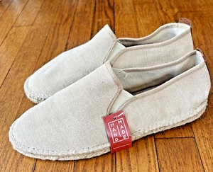 Mens Tan Espadrille With Leather New With Tags Handmade Spain size 45 EU 11 US - Picture 1 of 7
