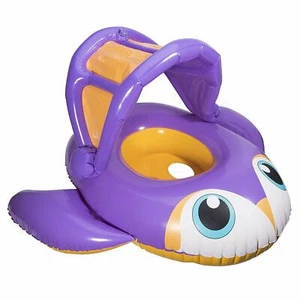 SwimWays Inflatable Sun Canopy Baby Boat Penguin Purple 9-24 Months  NEW - Picture 1 of 5