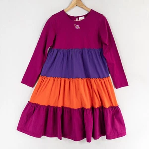 Hanna Andersson Dress Girls 160 US 14 16 XL Multicolor Tiered Twirl Embroidered - Picture 1 of 8
