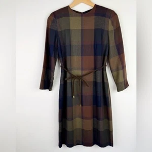 David Warren Vintage Wool Plaid Dress - Picture 1 of 10