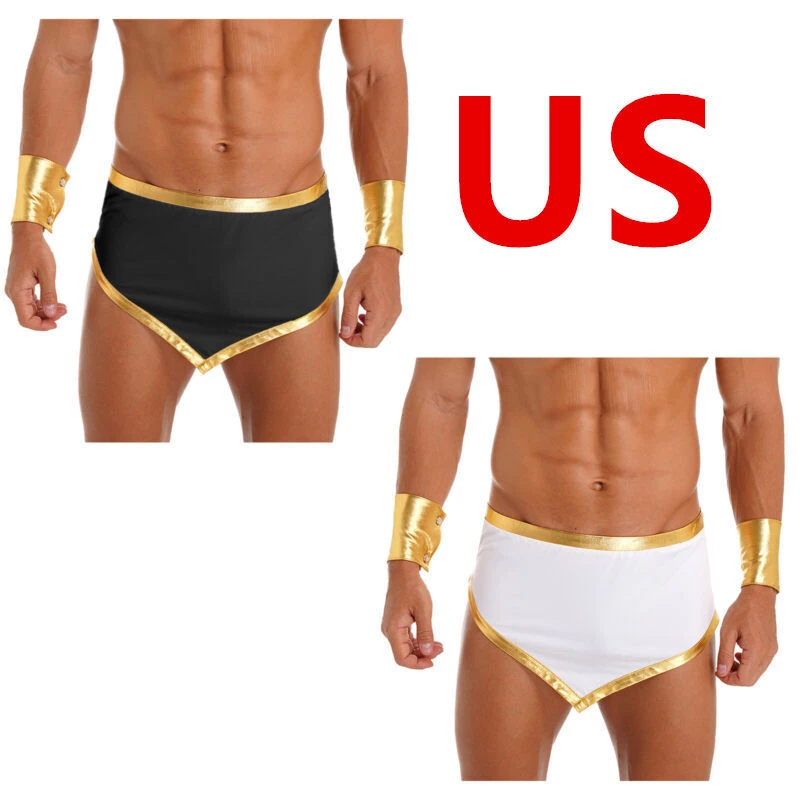 Mens Costume Sexy Greek God Roman Skirt with Cuffs Set Halloween Party Outfit - Image 1 of 1