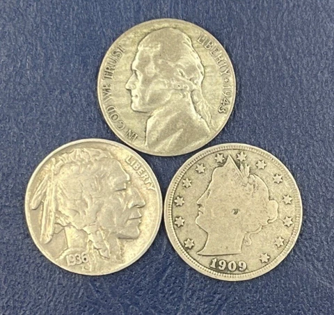 (3) ICONIC NICKELS LIBERTY, BUFFALO AND 35% SILVER WAR NICKEL PLUS BONUS! Cover