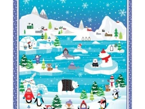 Snow Place Like Home Benartex Penguins Christmas Winter By the Panel - Picture 1 of 1