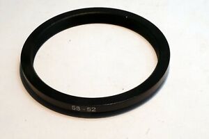 58mm to 52mm Step Down ring to Metal adapter threaded for lens filter