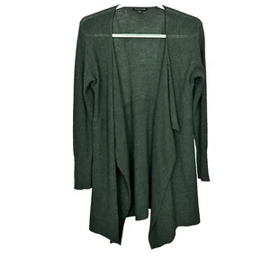 Eileen Fisher Womens Size S Green Wool Asymmetrical Open Cardigan Sweater Casual - Picture 1 of 8
