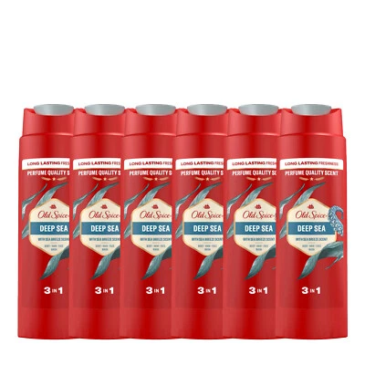 6x Old Spice Deep Sea Duschgel & Shampoo Männer 250 ml, 3-in-1, Lang Anhaltend - Bild 1 von 4