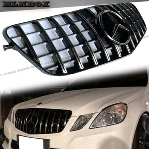 For 2010 to 2013 BZ W212 SEDAN GT FRONT GRILLE CHROME BAR BLACK BASE LOOK - Bild 1 von 4