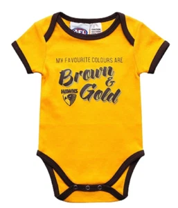 Hawthorn Hawks Official AFL Baby Infant Summer Romper Jumpsuit - Picture 1 of 4