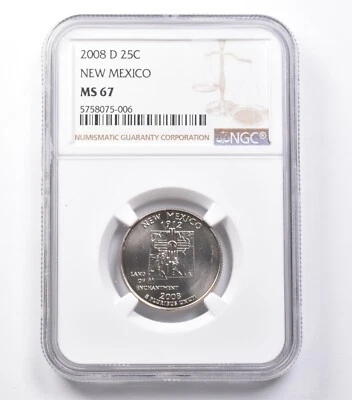 MS67 2008-D Washington State Quarter New Mexico NGC *5391 - Image 1 of 3