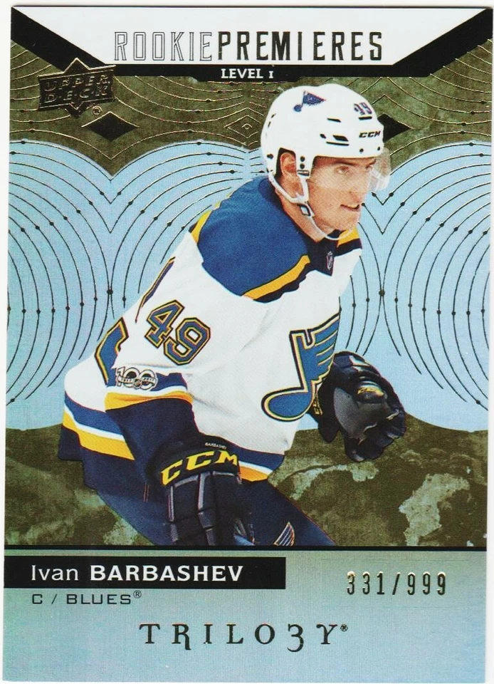 IVAN BARBASHEV RC 17-18 TRILOGY ROOKIE PREMIERES LEVEL 1 /999 # 65 UD 2017-18 - Image 1 of 1
