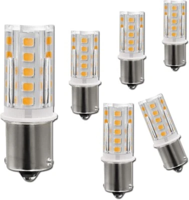 6x Warm White BA15S LED Bulb 1156 1141 7506 Bayonet Single Contact Base - Image 1 of 4