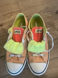 Converse All Star 637348F Orange Double Tongue Sneaker US Youth Size 4 - Picture 1 of 5