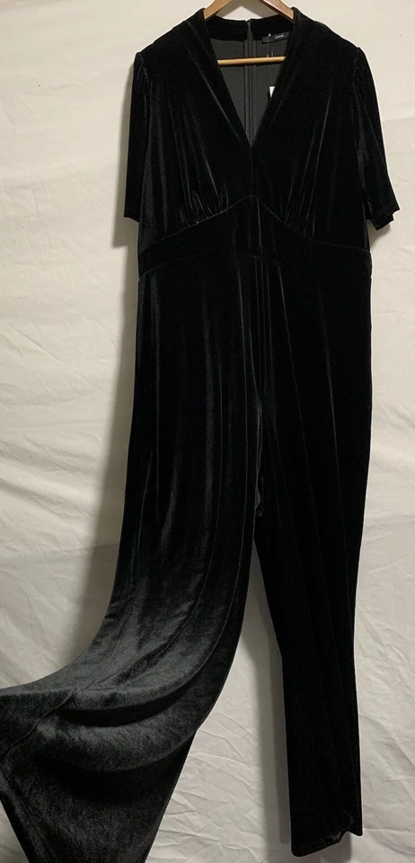 George black velvet V-neck jumpsuit size 22 - Image 1 of 4