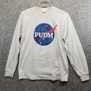 Gildan Women's Heather Gray Heavy Cotton Long Sleeve PUDM Graphic T-Shirt Size M - Picture 1 of 7