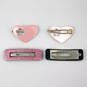 Y2K Pink Glitter Hair Clip Barrettes - Picture 1 of 5