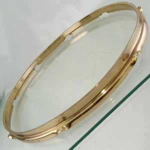 Ludwig 16"RAW BRASS Floor Tom Drum Batter Rim/Hoop 8Lug Triple-Flange Vintage60s - Picture 1 of 6