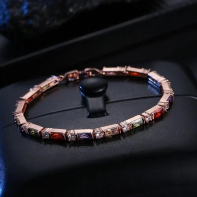 Luxus Damen Armband Buntes Zirkon Tennis Armband Modisches und Elegantes Schmuck - Bild 1 von 4
