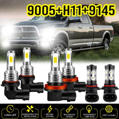 For Dodge RAM 1500 2500 3500 4500 2013 2014 2015 LED Headlight & Fog Light Bulbs - Image 1 of 4