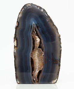 Achat Geode Halbschliff Bodenplatte Scheibe Schwarz Kristall Quarz Dekor XL 5,89 Pfund H2200 - Bild 1 von 13