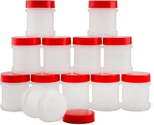 Mini Plastic Spice Jars W/Sifters 12 Pack 2 Tablespoon Capacity 1 Fluid Ounce - Picture 1 of 9