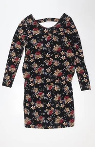 New Look Womens Multicoloured Floral Cotton A-Line Size 10 Scoop Neck - Picture 1 of 10
