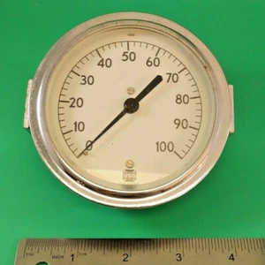 US GAUGE 9189 ROUND GAUGE 3 3/4" 0-100PSI VINTAGE USG - Picture 1 of 5