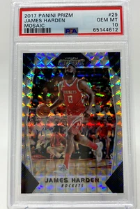 2017 Panini Prizm #29 James Harden MOSAIC SILVER ~ PSA 10 ~ VERY LOW POP 18 - Picture 1 of 18