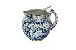 Antique Doulton Chinoiserie Cherry Blossom Lidded Creamer Pitcher Jug 5" - Picture 1 of 12