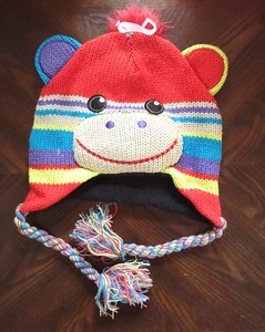 Sock Monkey Winter Hat Kids Size M/L  - Picture 1 of 2