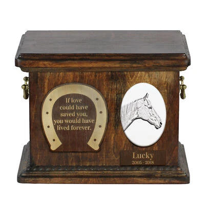 Cheval de course à la retraite urne en bois pour cheval Art-Dog - Photo 1/4
