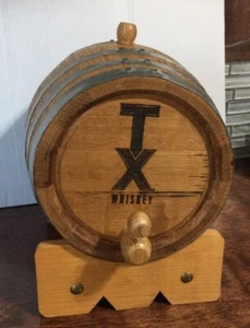 2 Liter Wood barrel with Galvanized hoops great for whiskey, Tequila or Spirits - Picture 1 of 12
