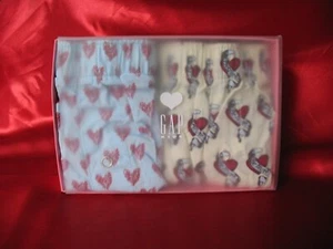 NIP Gap Kids Boy’s Cotton Boxer Briefs Blue Yellow Red Hearts 2 Pair Size M 8 - Picture 1 of 7