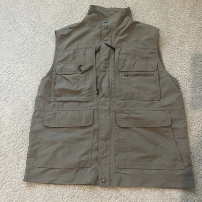 Reel Legends Mens Large L Fishing Hiking Vest Zip Snap Performance Cargo Pockets - Image 1 of 4